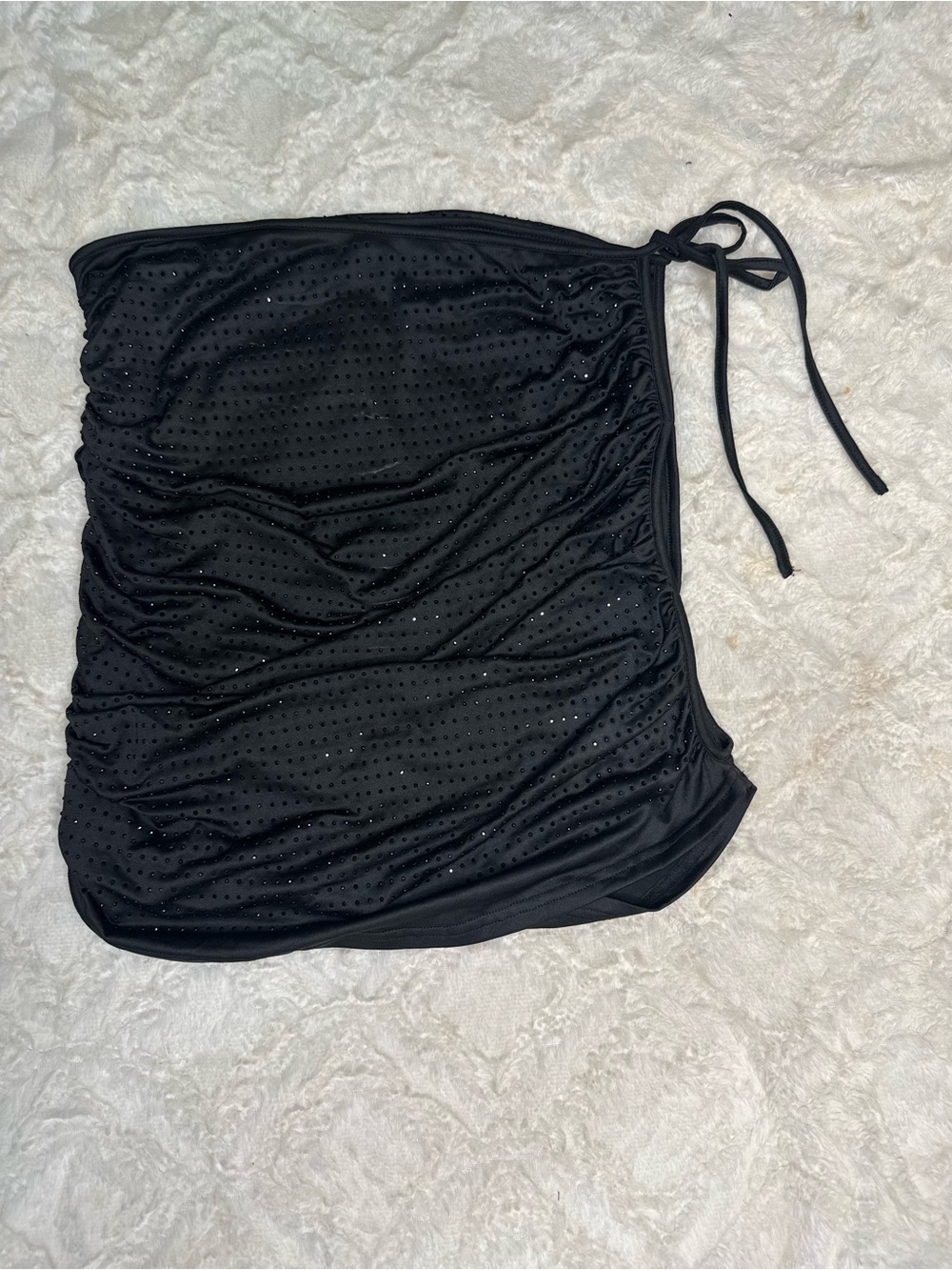 Black Sparkle Ruched Mini Skirt - Women's - Picture 3 of 5
